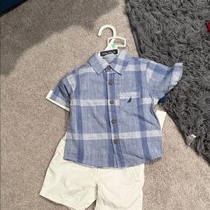 Nautica Kids Light Blue Checkered Shirt